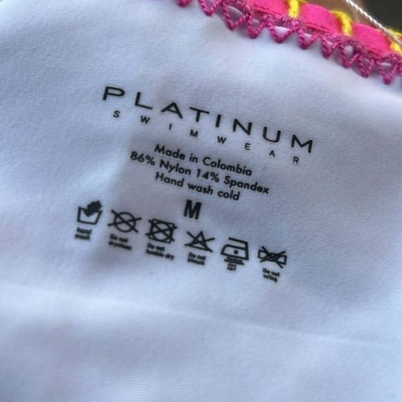 Platinum inspired solange Ferranini Crochet swim Bottom NWT white blue pink - Picture 8 of 8